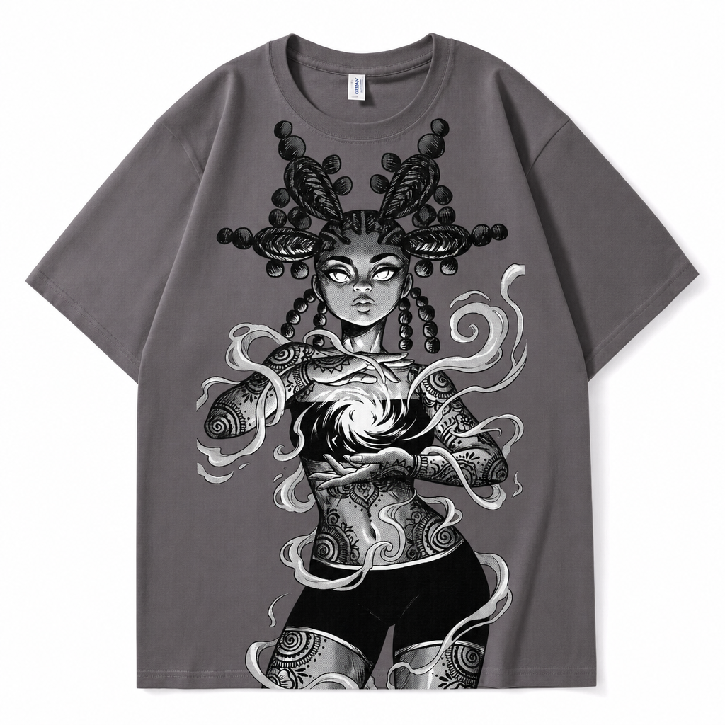 Afro Bun Warrior Graphic Tee